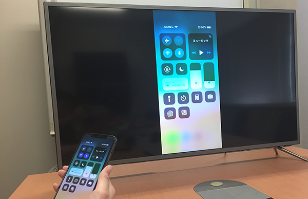 iPhoneの画面をテレビに映すイメージ
