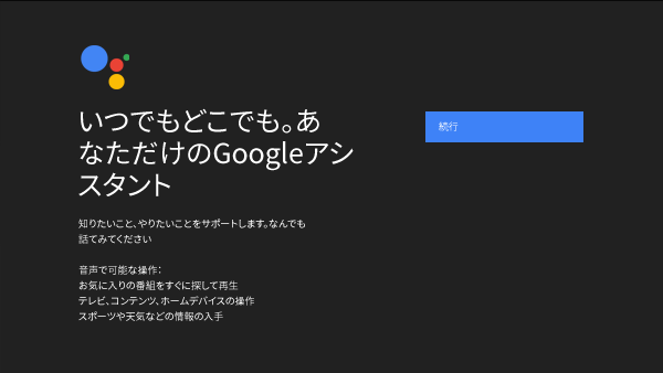 Googleアシスタントの説明画面