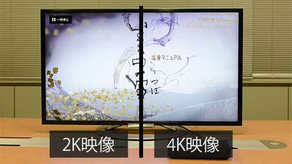 同じ番組を2Kテレビと4Kテレビで比べてみた写真