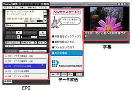 「StationMobile for USB」でのEPG・データ放送イメージ