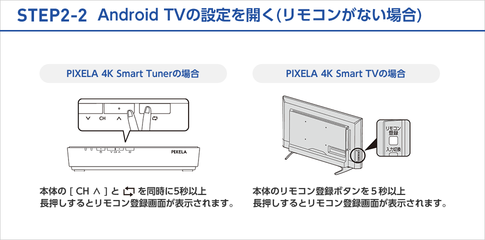 STEP2-2 お持ちのリモコンがない場合