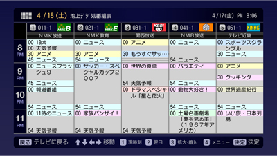 番組表