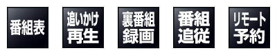 録画機能一覧 [番組表]・[追いかけ再生]・[裏番組録画]・[番組追従]・[リモート予約]