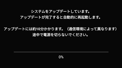 図:システムアップデートの案内表示